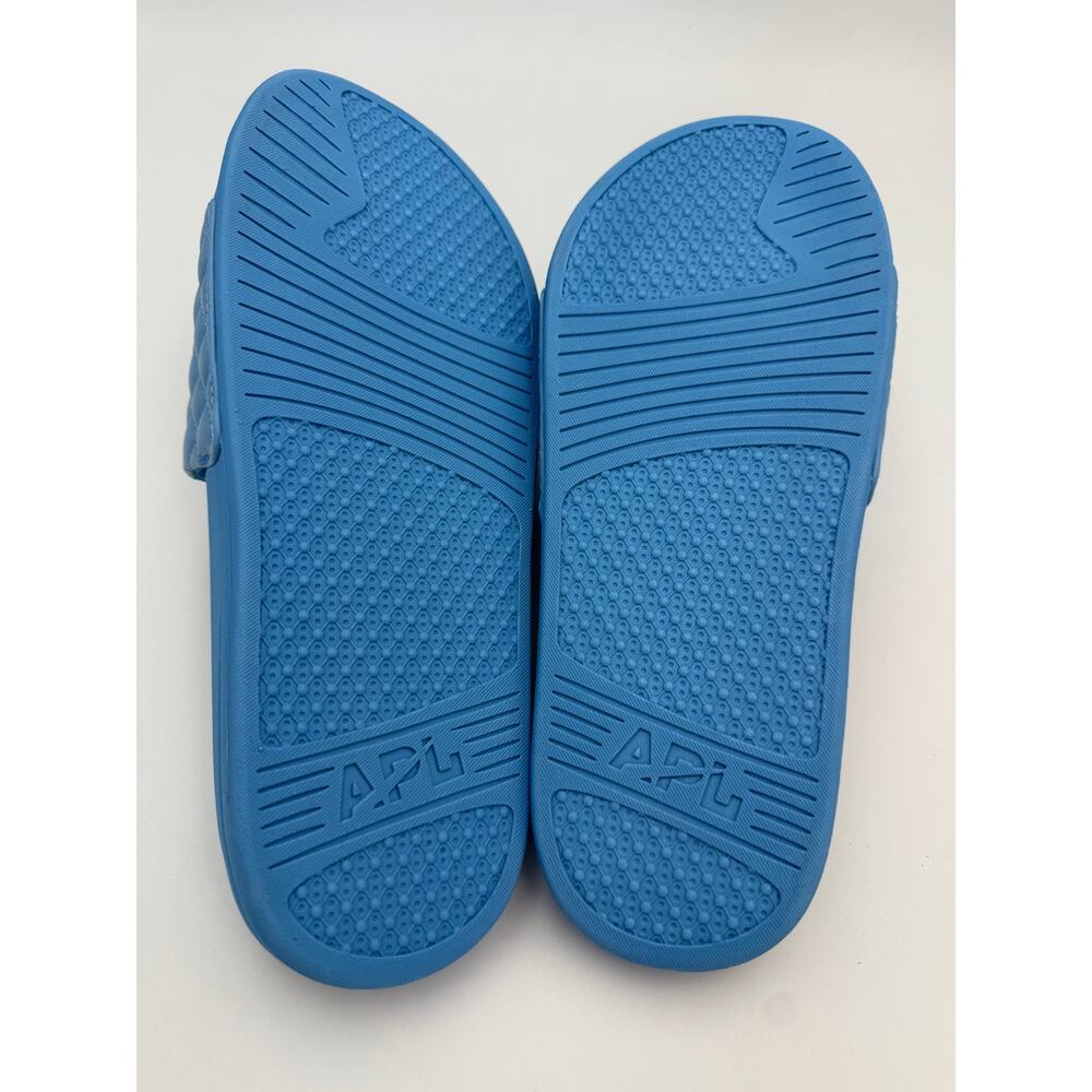 APL Quilted Nappa Leather Lusso Slides Coastal Blue Size 9 - Picture 5 of 5